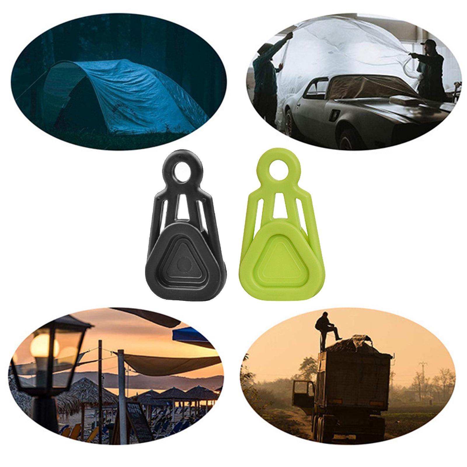 Cheap Goat Tents Outdoor Camping Tent Clip ABS Material Heavy Duty Wind Point Pull Clamp Part Color Rope Clip Hook 2 Awning Windproof Tent U3Y3   